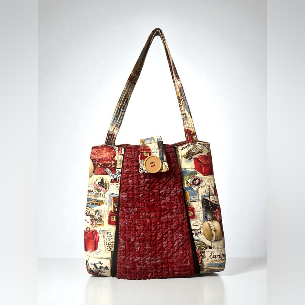 Upcycled Vintage Style Mini Tote Bag
